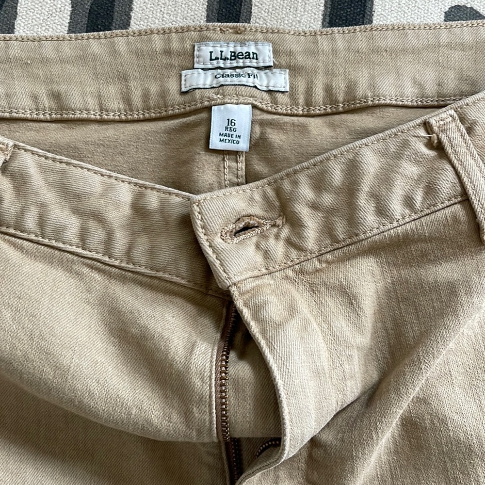 LL Bean classic fit khaki denim